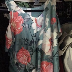 Off the Shoulder Flower Top